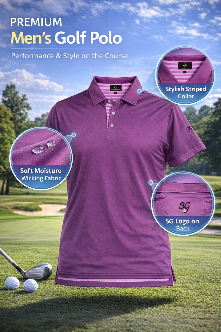 SWINGERS Golf Plum Solid Polo